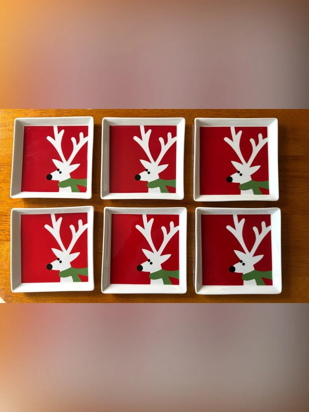 Good used condition Crate and Barrel holiday serving platter and plates